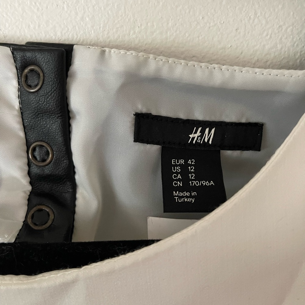 NWT H&M Faux Leather Lining Dress Size 12 - Picture 4 of 4